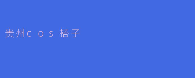 ### 贵州COS搭子的魅力：文化与创意的交融