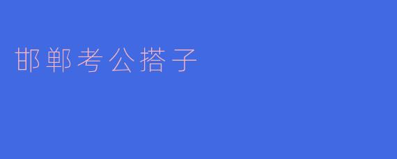邯郸考公搭子