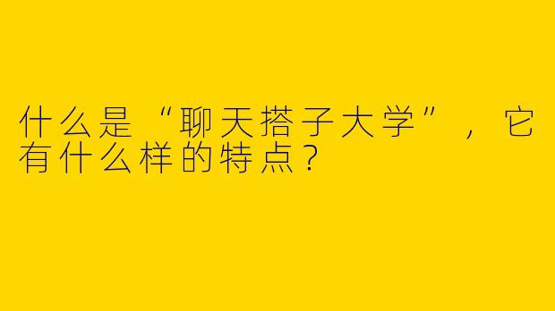 什么是“聊天搭子大学”，它有什么样的特点？