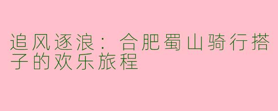 追风逐浪：合肥蜀山骑行搭子的欢乐旅程
