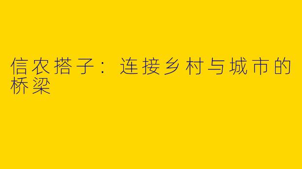 信农搭子：连接乡村与城市的桥梁