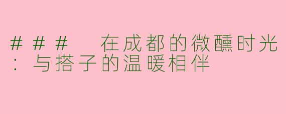 ### 在成都的微醺时光：与搭子的温暖相伴