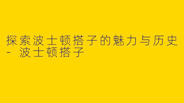 探索波士顿搭子的魅力与历史-波士顿搭子