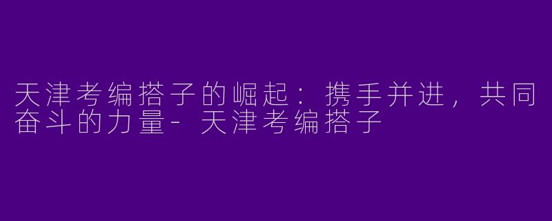 天津考编搭子的崛起：携手并进，共同奋斗的力量-天津考编搭子