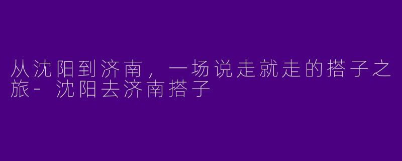 从沈阳到济南，一场说走就走的搭子之旅-沈阳去济南搭子