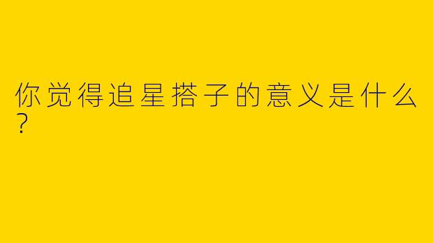 你觉得追星搭子的意义是什么?