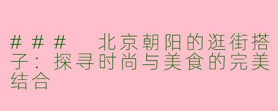 ### 北京朝阳的逛街搭子：探寻时尚与美食的完美结合