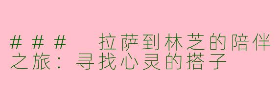 ### 拉萨到林芝的陪伴之旅:寻找心灵的搭子