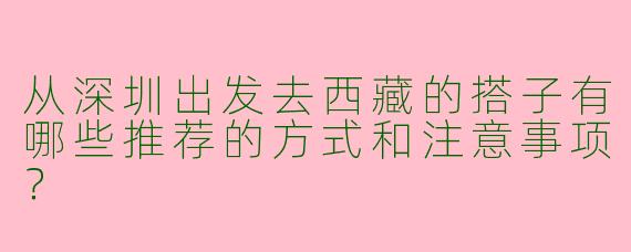 从深圳出发去西藏的搭子有哪些推荐的方式和注意事项？