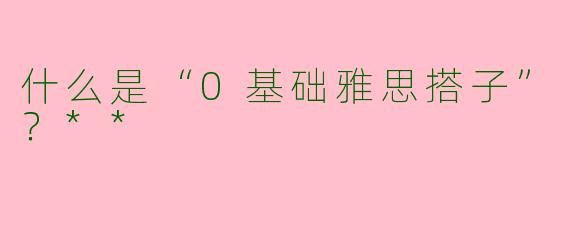 什么是“0基础雅思搭子”？**