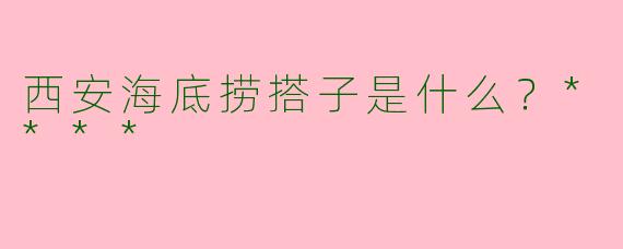西安海底捞搭子是什么？****