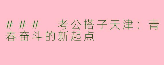 ### 考公搭子天津：青春奋斗的新起点