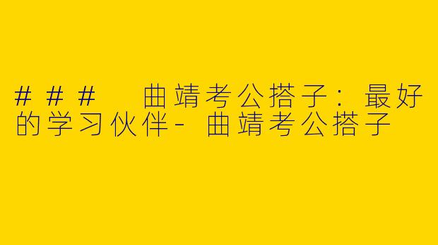 ### 曲靖考公搭子：最好的学习伙伴-曲靖考公搭子