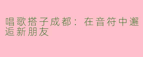 唱歌搭子成都：在音符中邂逅新朋友