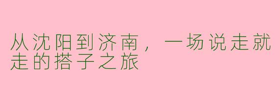 从沈阳到济南，一场说走就走的搭子之旅
