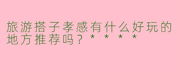 旅游搭子孝感有什么好玩的地方推荐吗?****