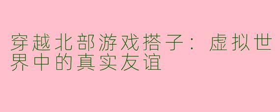 穿越北部游戏搭子：虚拟世界中的真实友谊