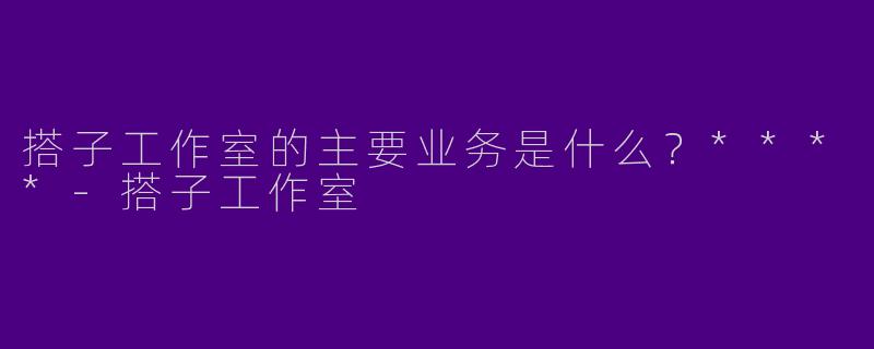 搭子工作室的主要业务是什么？****