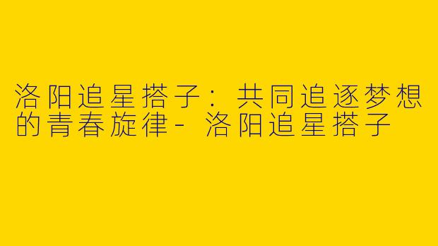 洛阳追星搭子：共同追逐梦想的青春旋律-洛阳追星搭子