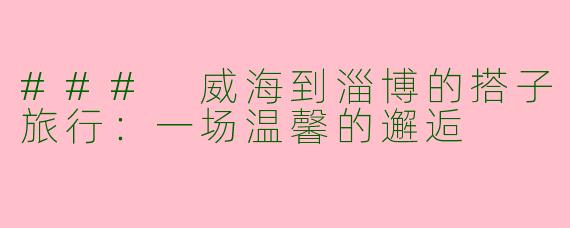 ### 威海到淄博的搭子旅行：一场温馨的邂逅