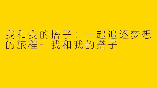 我和我的搭子：一起追逐梦想的旅程-我和我的搭子