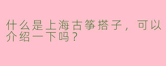 什么是上海古筝搭子，可以介绍一下吗？