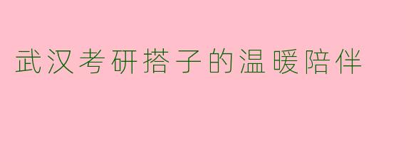 武汉考研搭子的温暖陪伴
