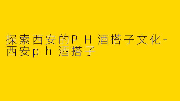 探索西安的PH酒搭子文化