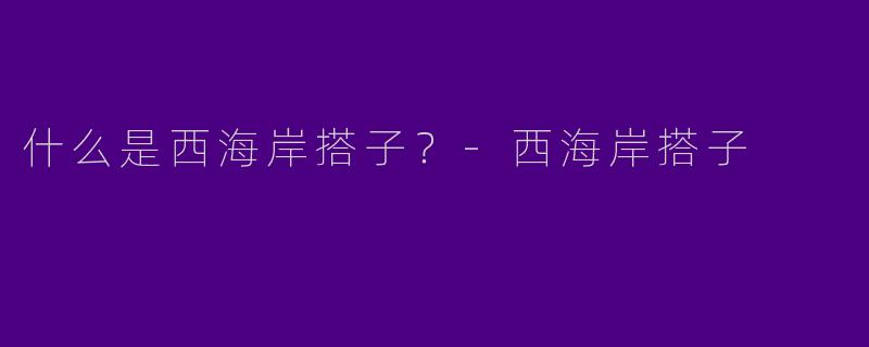 什么是西海岸搭子?