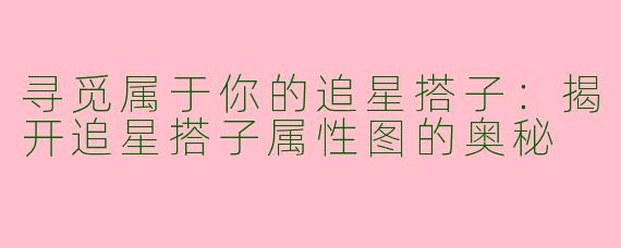 寻觅属于你的追星搭子：揭开追星搭子属性图的奥秘