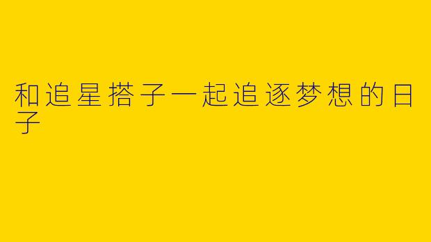 和追星搭子一起追逐梦想的日子