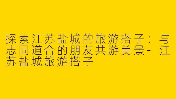 探索江苏盐城的旅游搭子：与志同道合的朋友共游美景