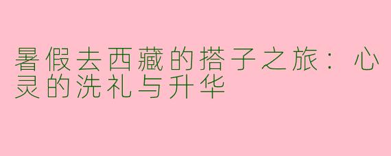 暑假去西藏的搭子之旅:心灵的洗礼与升华