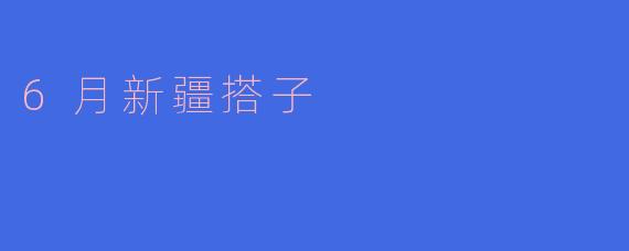 6月新疆搭子