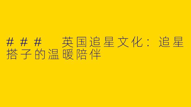 ### 英国追星文化：追星搭子的温暖陪伴