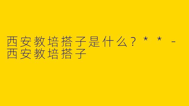 西安教培搭子是什么？**