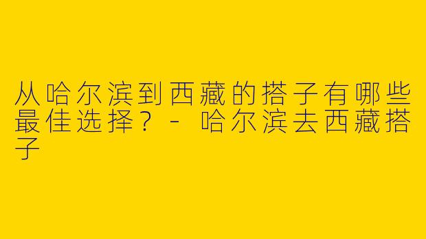 从哈尔滨到西藏的搭子有哪些最佳选择？