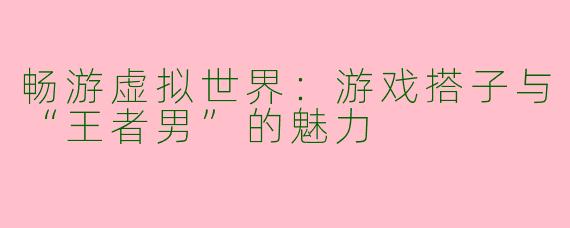 畅游虚拟世界：游戏搭子与“王者男”的魅力