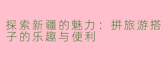 探索新疆的魅力：拼旅游搭子的乐趣与便利