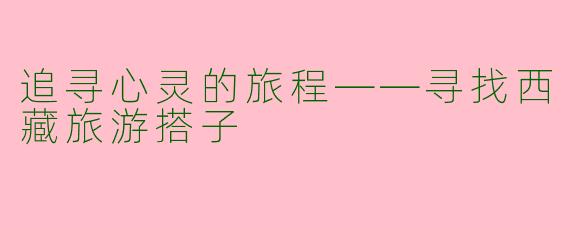 追寻心灵的旅程——寻找西藏旅游搭子