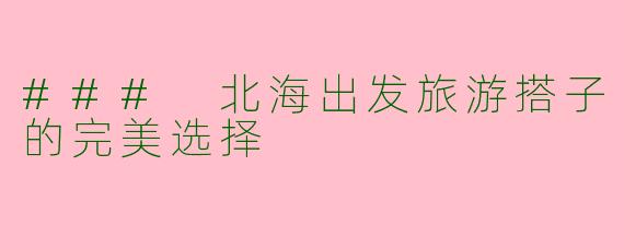 ### 北海出发旅游搭子的完美选择
