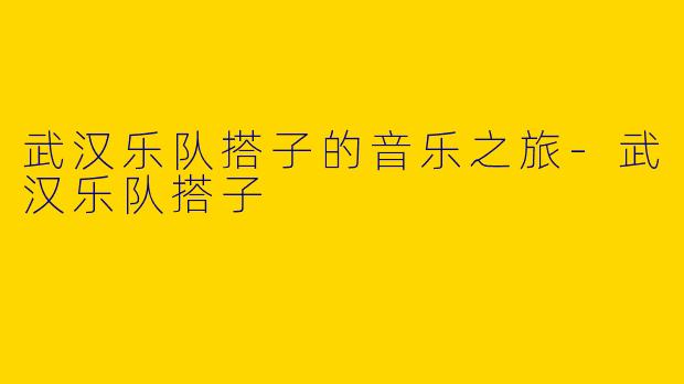 武汉乐队搭子的音乐之旅-武汉乐队搭子