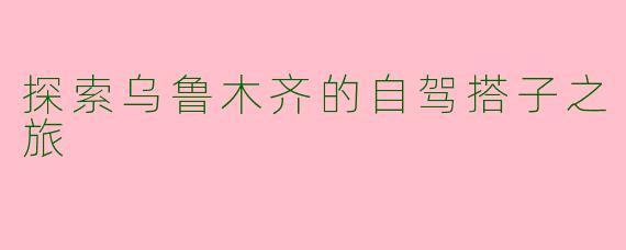 探索乌鲁木齐的自驾搭子之旅