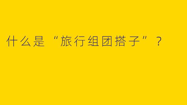 什么是“旅行组团搭子”?