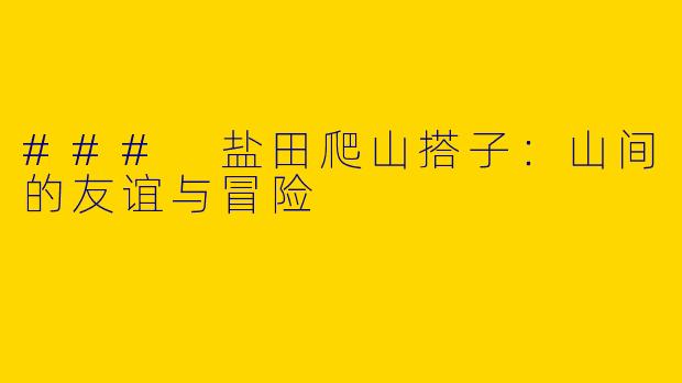 ### 盐田爬山搭子：山间的友谊与冒险
