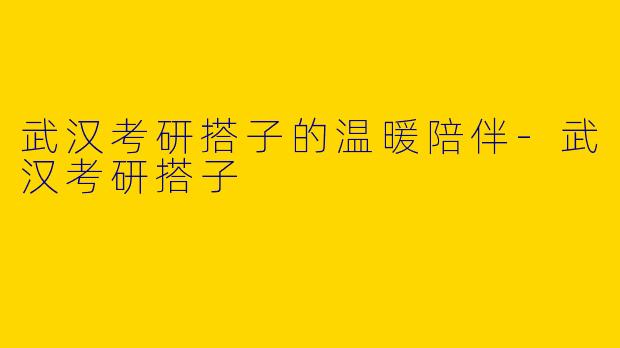 武汉考研搭子的温暖陪伴-武汉考研搭子