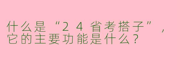 什么是“24省考搭子”，它的主要功能是什么？