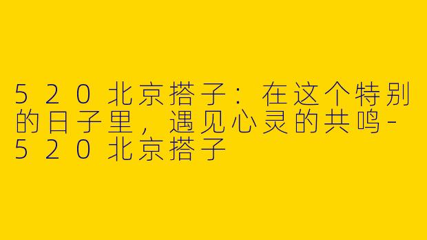 520北京搭子:在这个特别的日子里,遇见心灵的共鸣