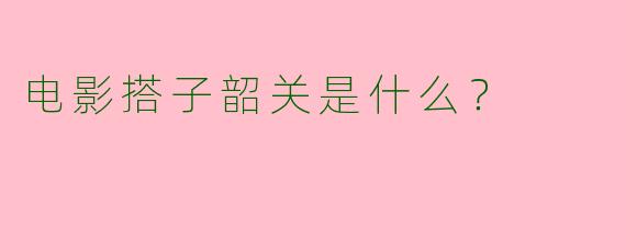 电影搭子韶关是什么?