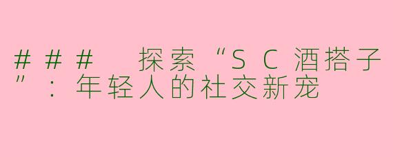### 探索“SC酒搭子”:年轻人的社交新宠